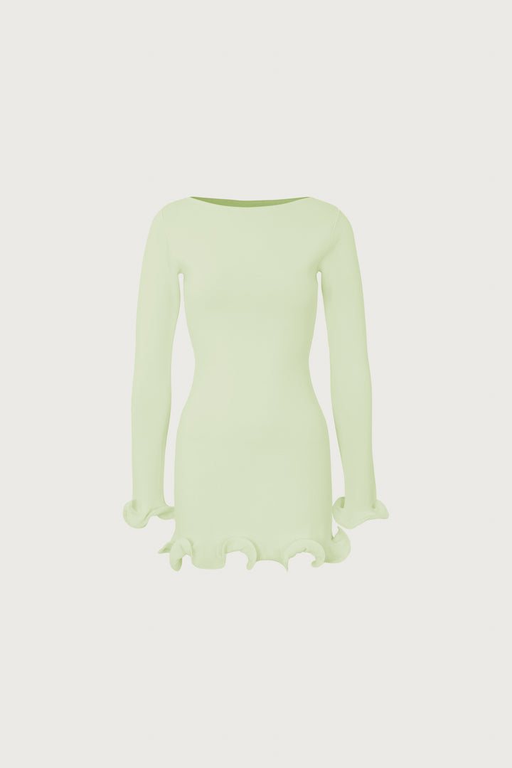 Ruffle Hem Mini Dress (Mint)