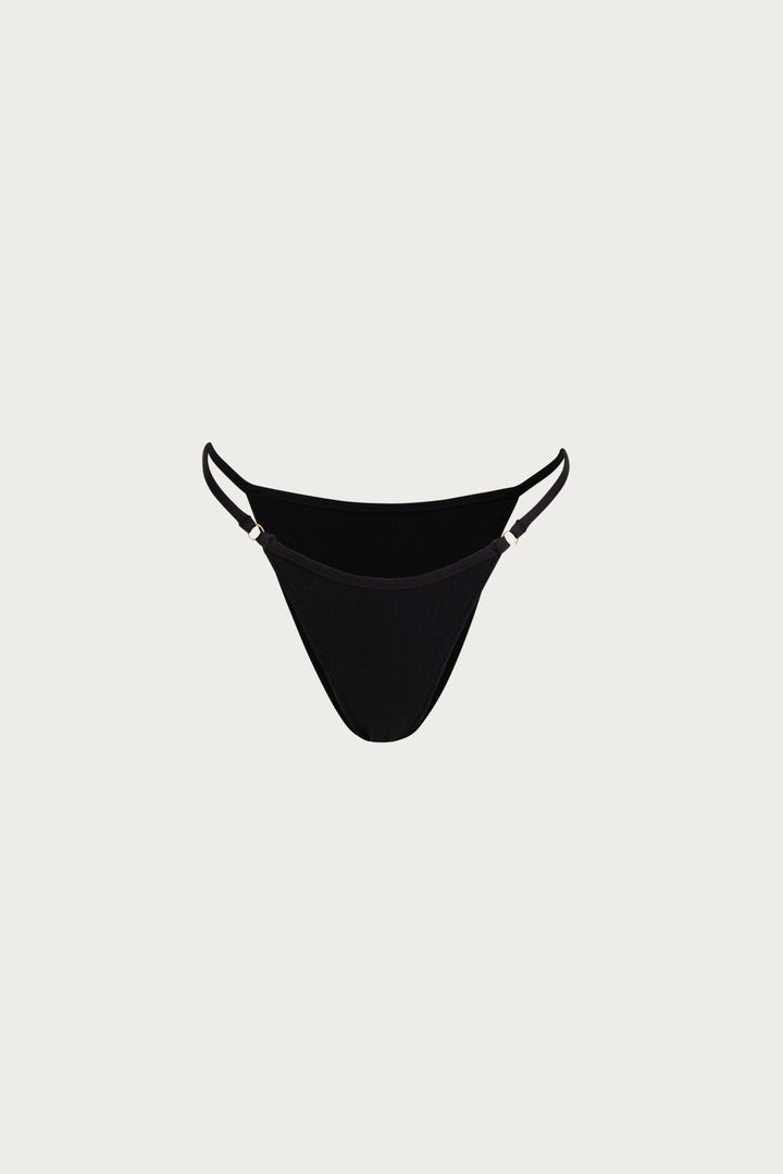 Bikini Bottom (Faux Suede Black)