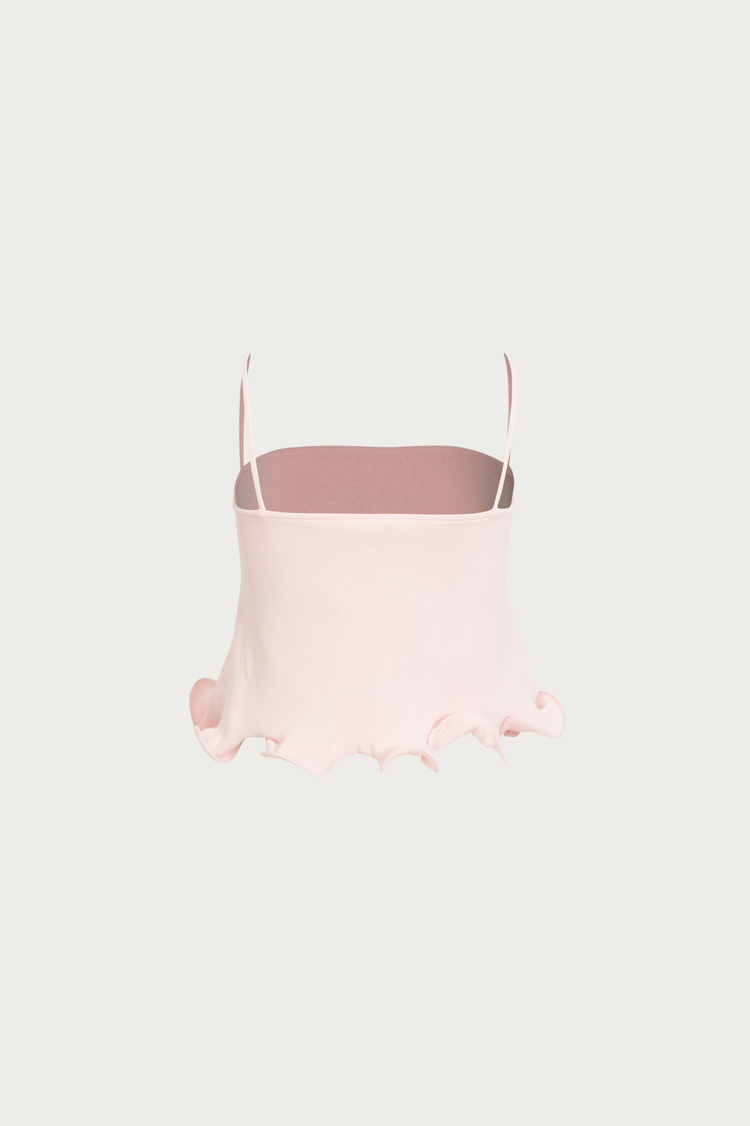 Ruffle Hem Crop Top (Pale Pink)