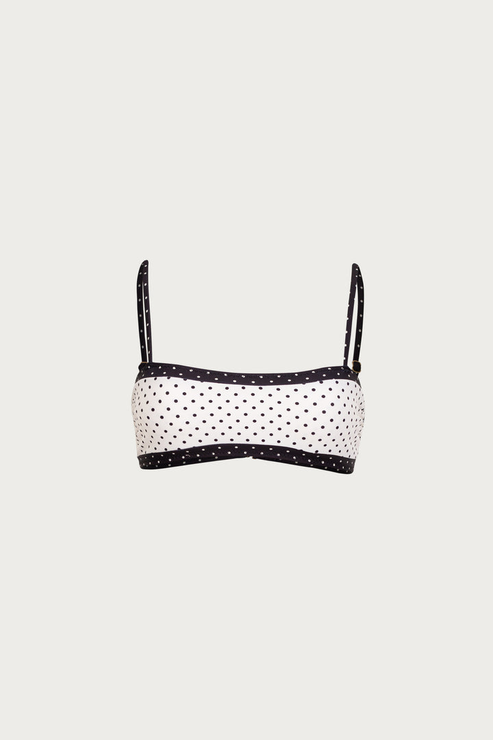 Bandeau Top (Cream Black Polka Dot/Black)