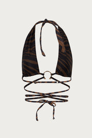 Pierced Wrap Top (Bronze Zebra)