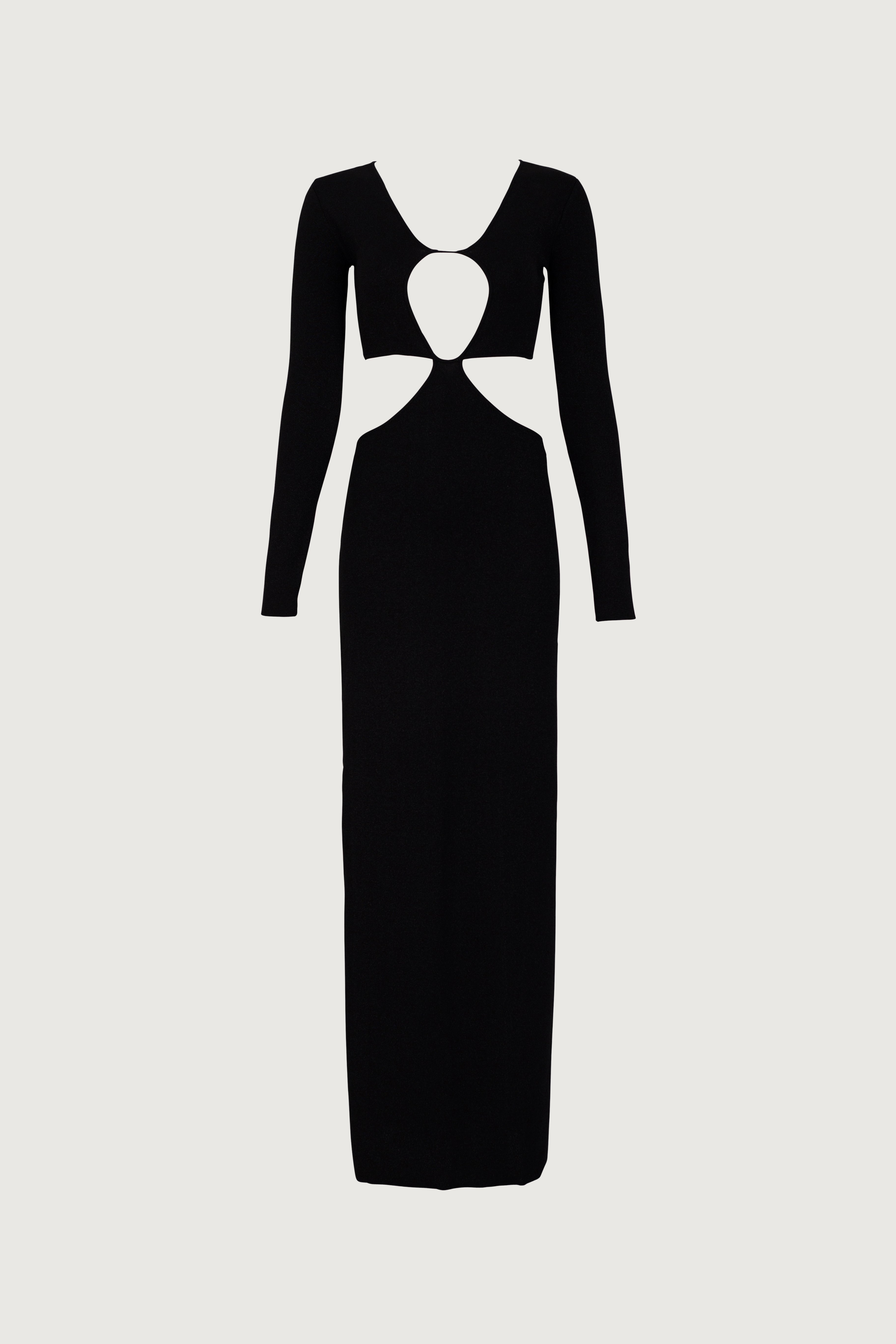 Same Long Sleeve Cut Out Maxi Dress | Black Lurex Xs / Black Lurex Same Long Sleeve Cut Out Maxi Dress | Black Lurex Xs / Black Lurex