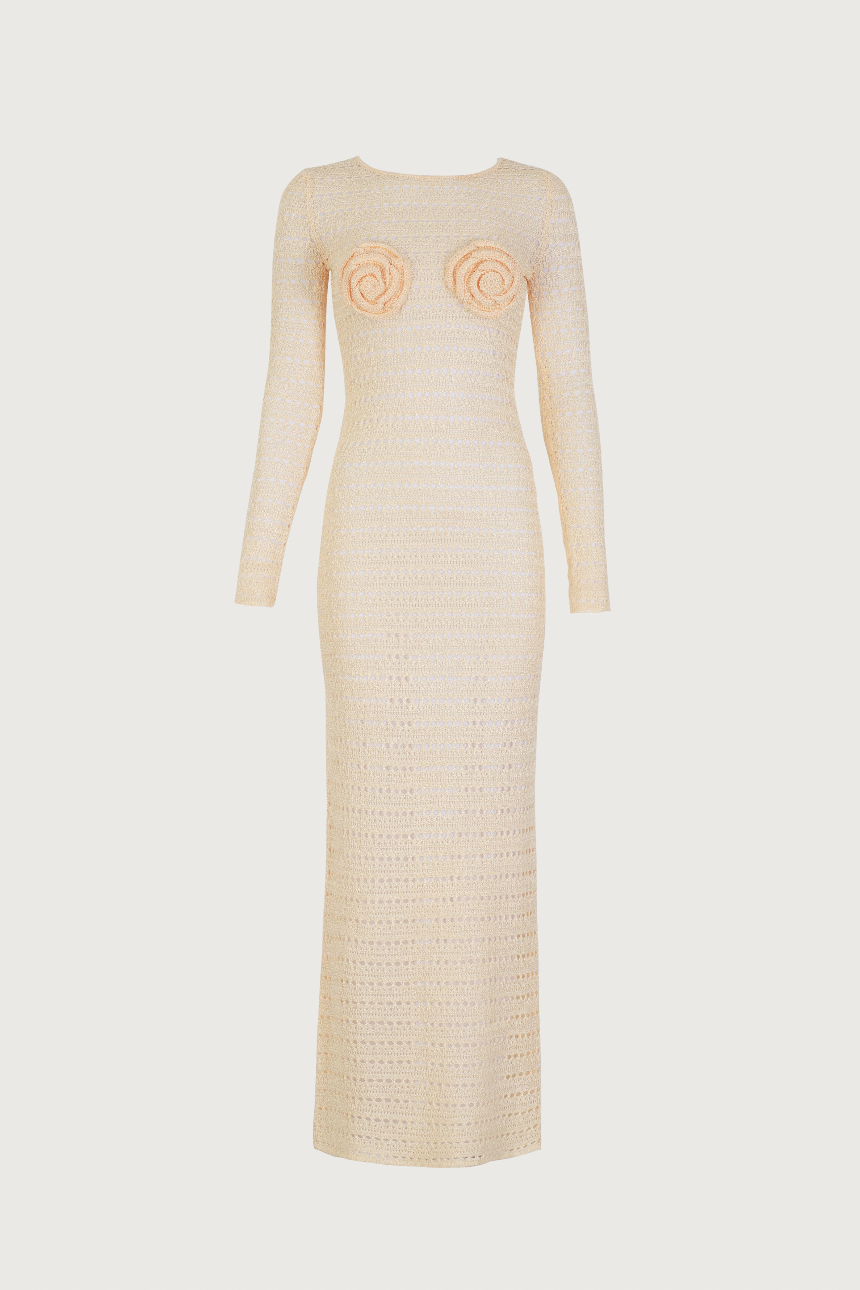 SAME Los Angeles Rosette Crochet Dress (Cream)
