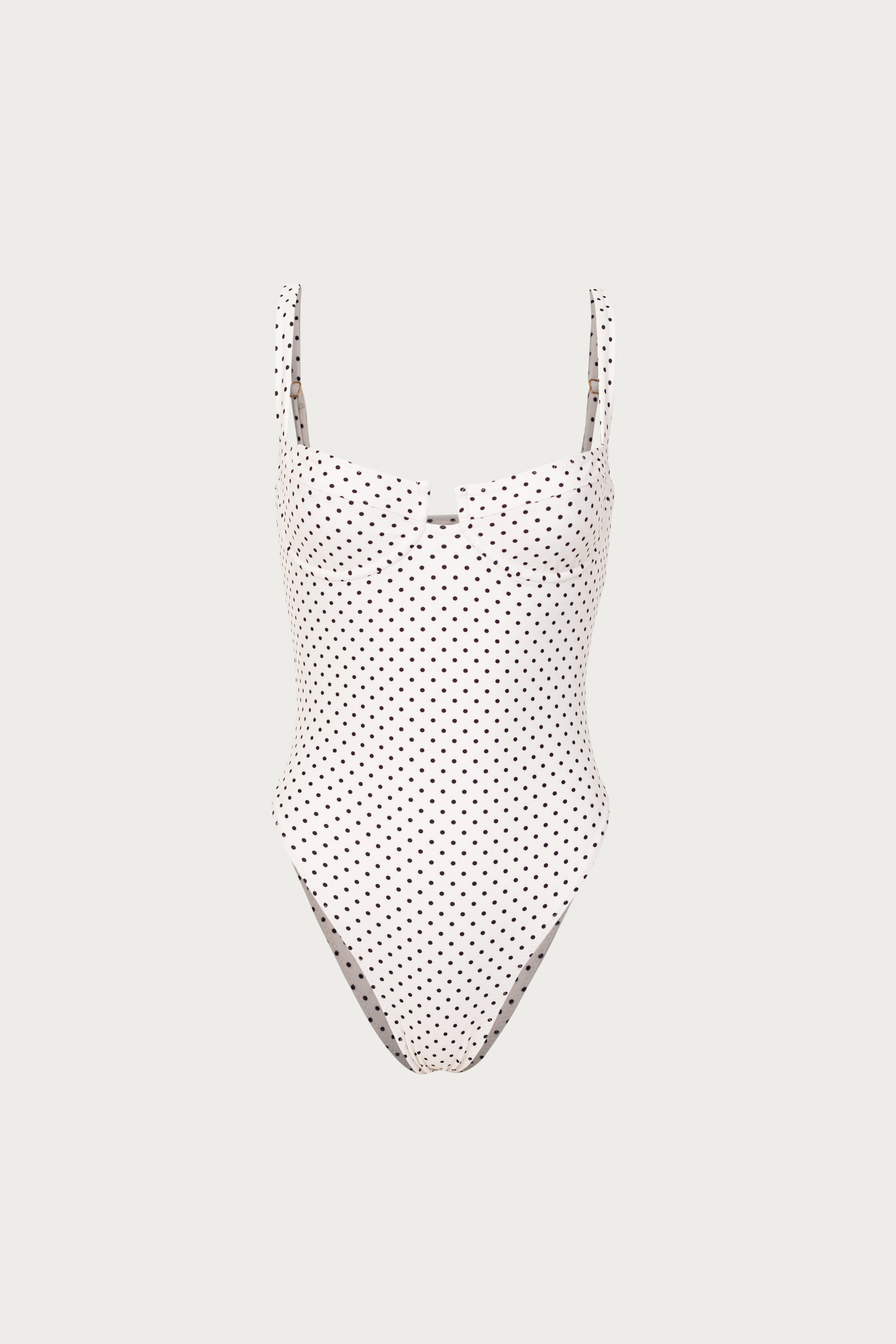 SAME Bustier One Piece | Cream Black Polka Dot | Women's Swim