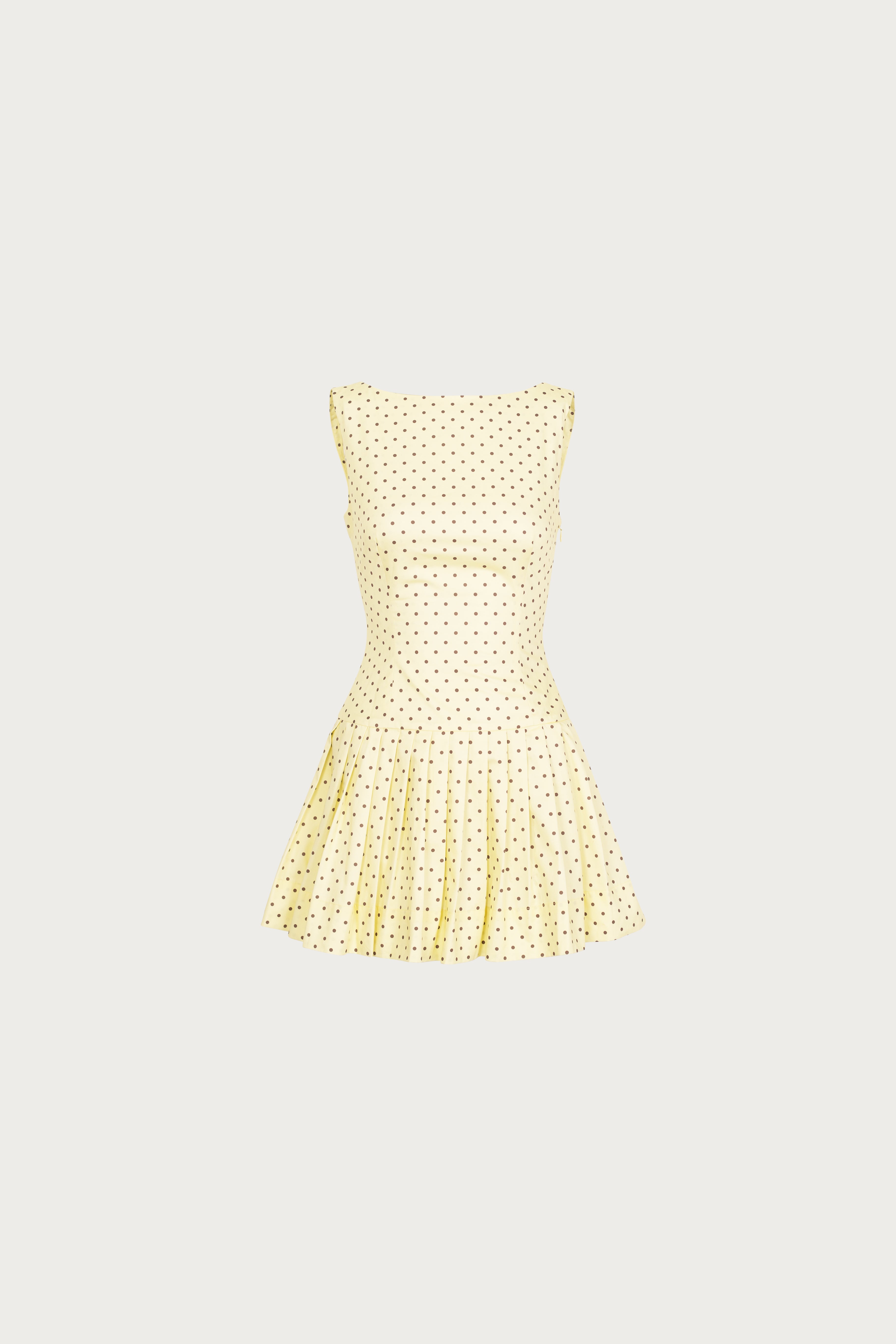 yellow polka dot dress SAME Poplin Mini Dress | Yellow Brown Polka Dot