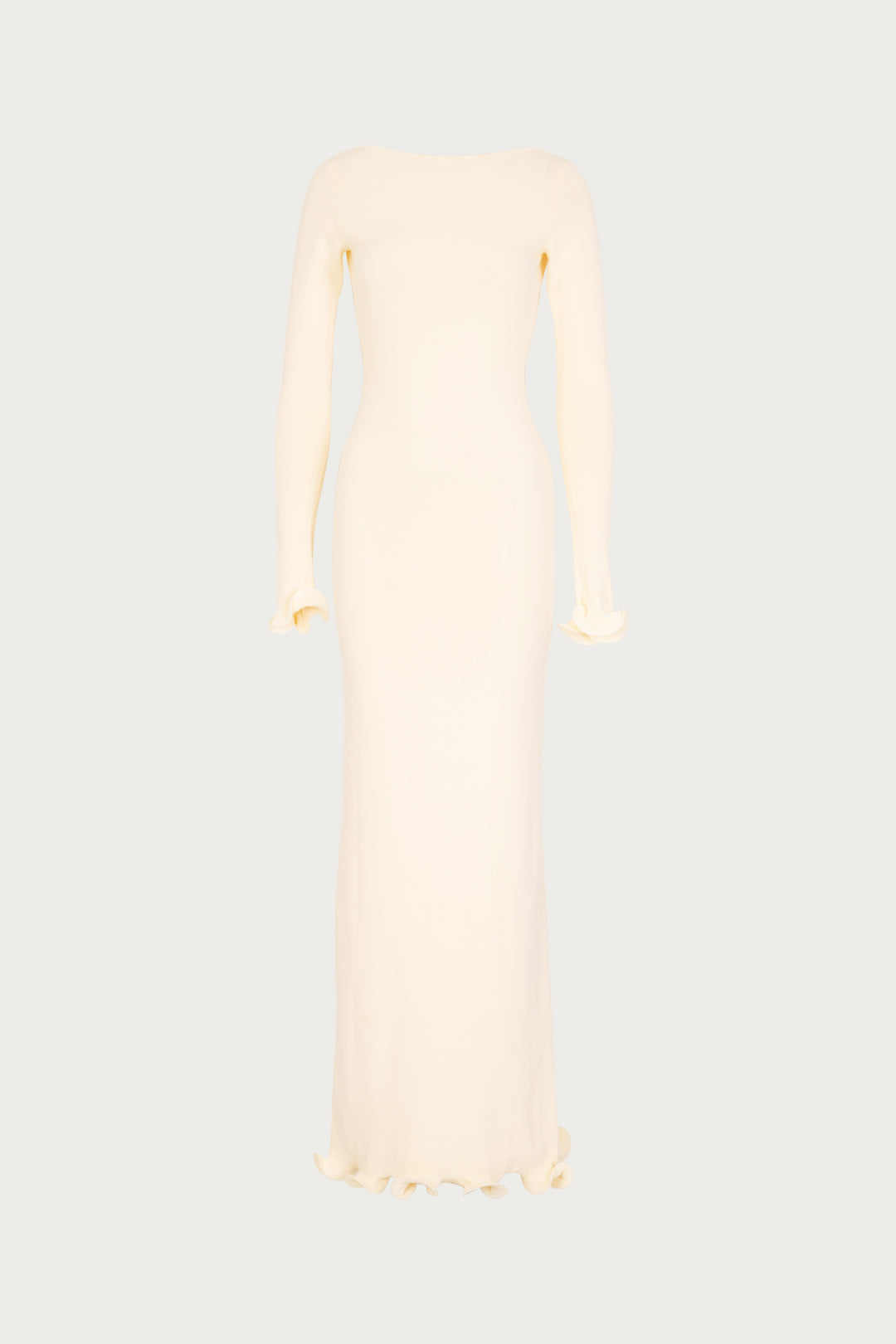 Ruffle Hem Maxi Dress (Cream)