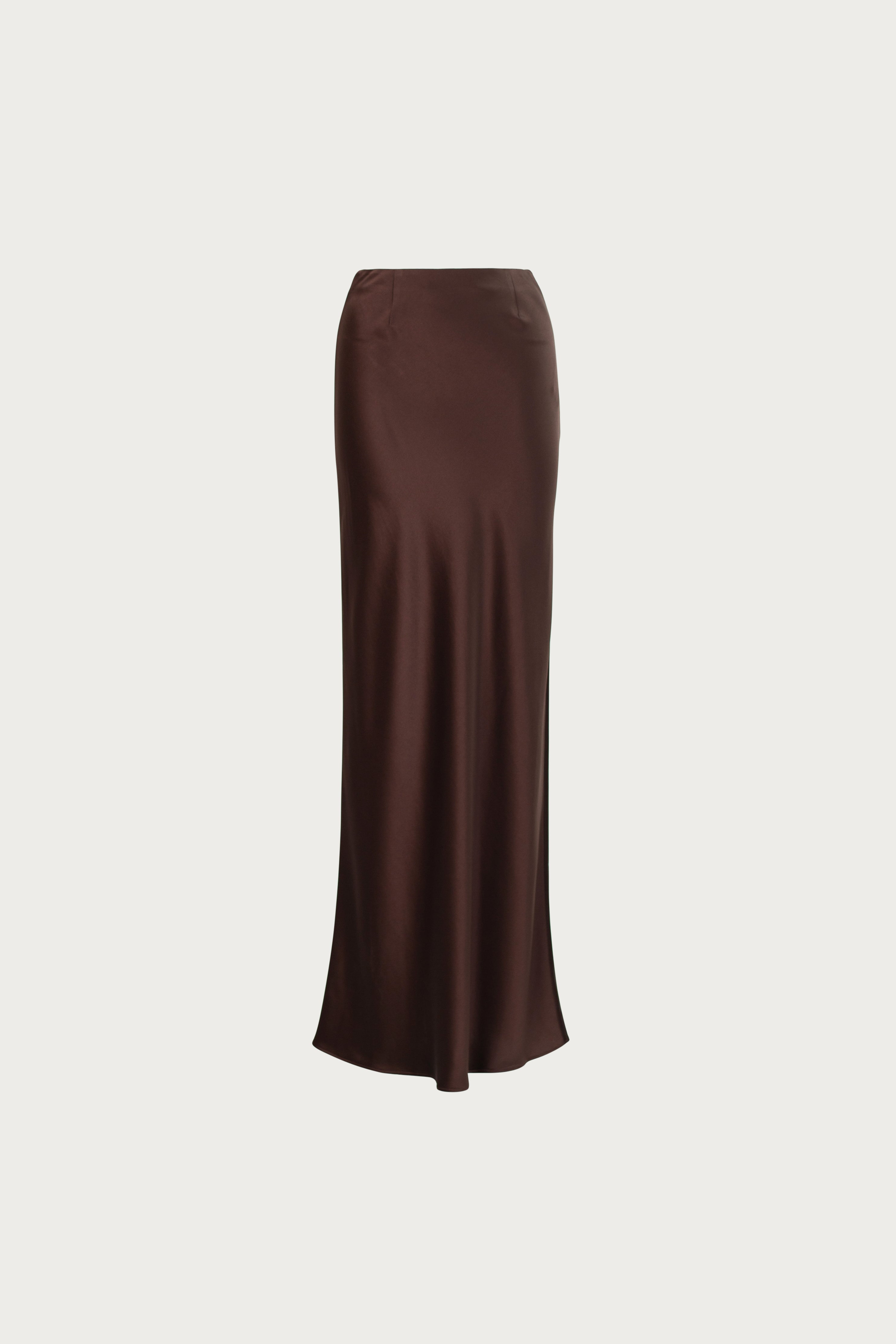 スカート imperf Double Satin Long Skirt Brown 36 スカート imperf Double Satin Long Skirt Brown 36 imperf Double