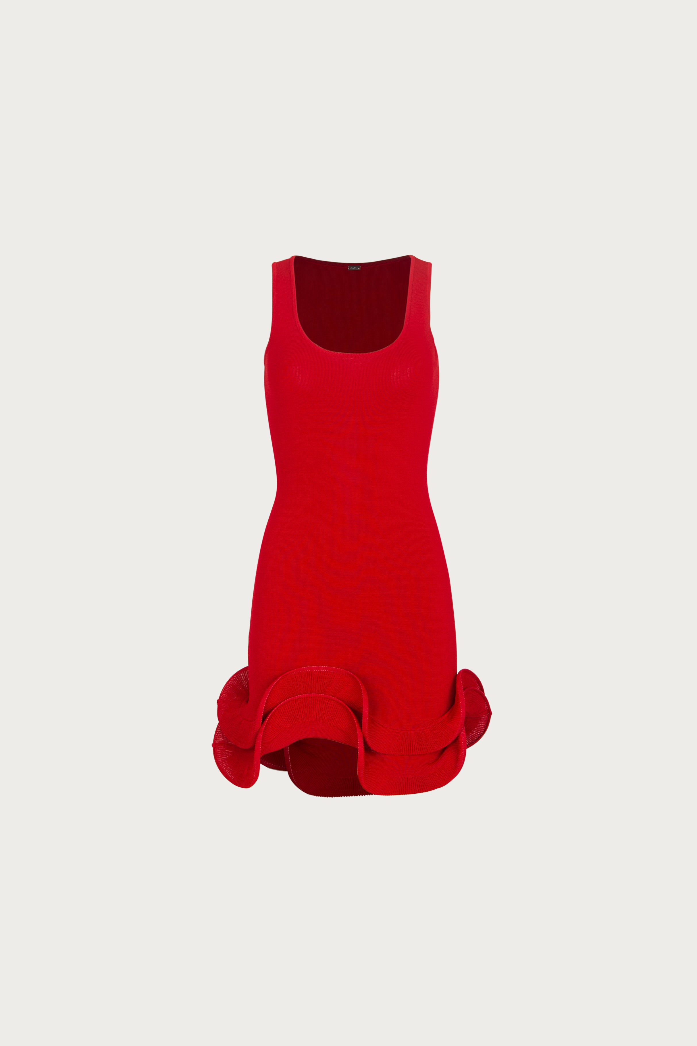 same los angeles ruffle hem mini dress Ruffle Hem Mini Dress (Red)