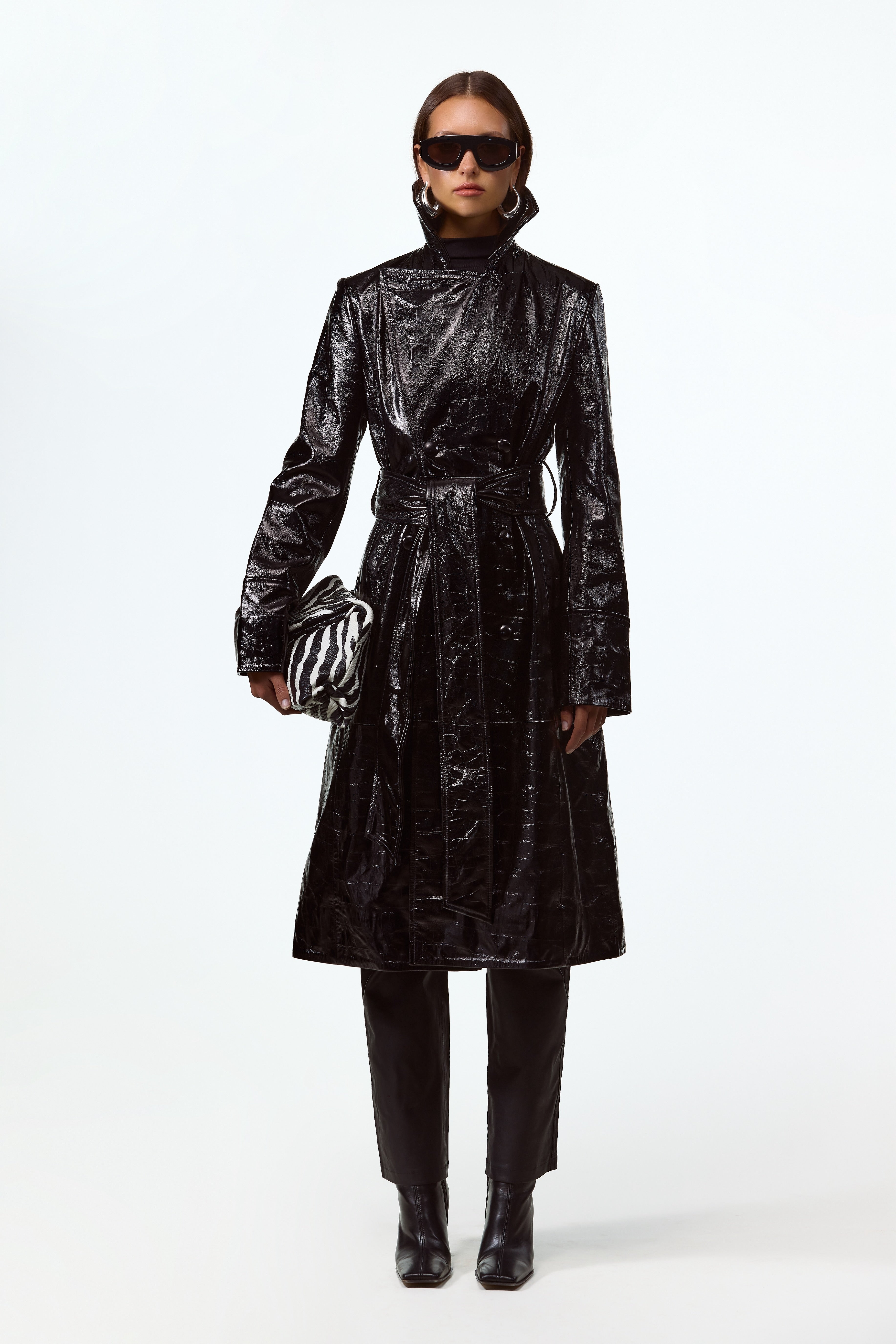 SAME | THE LEATHER TRENCH | Black | Women's Outerwear