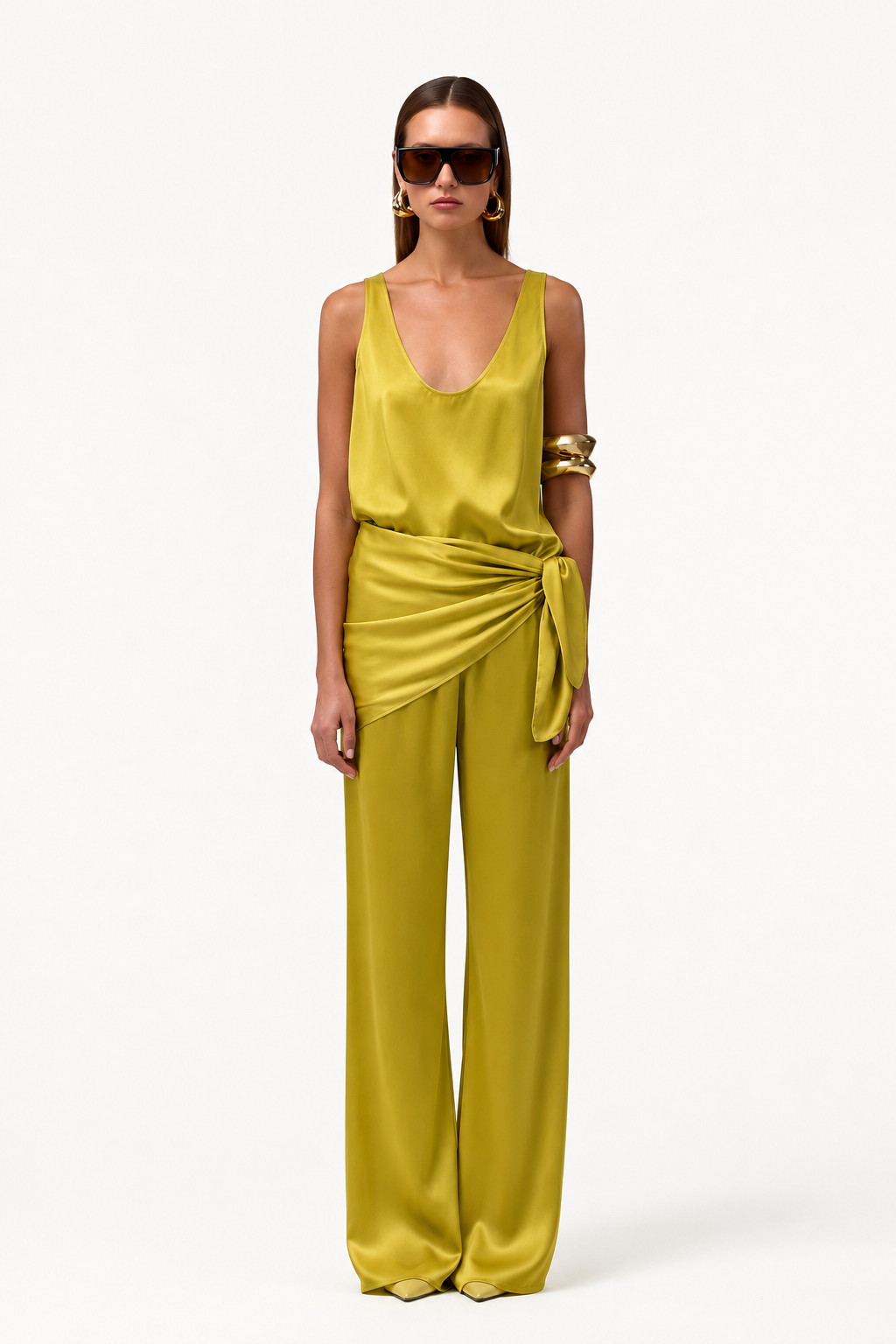Silk Pant (Chartreuse)