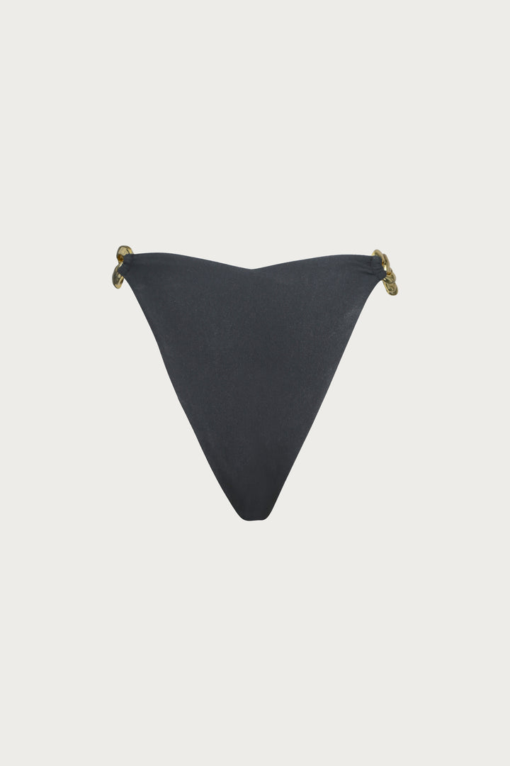 Gold Chain High Rise (Faux Suede Black)