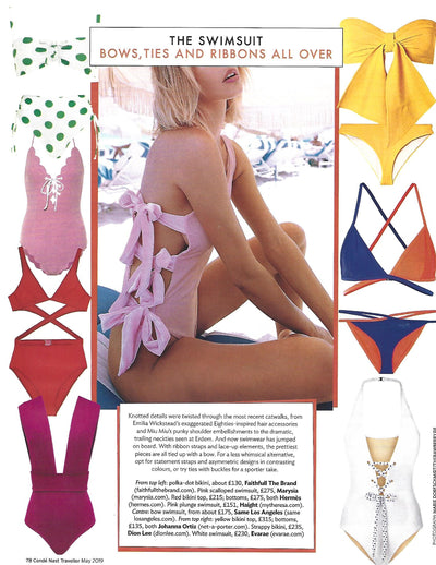 Seen in Conde Nast Traveller May 2019 - The Zoe One Piece in Blushed Pink