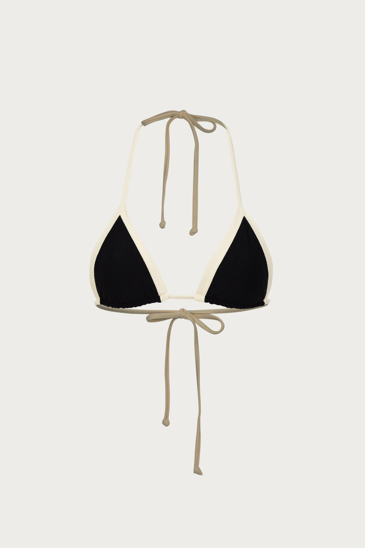 Triangle Top (Faux Suede Black/Cream)