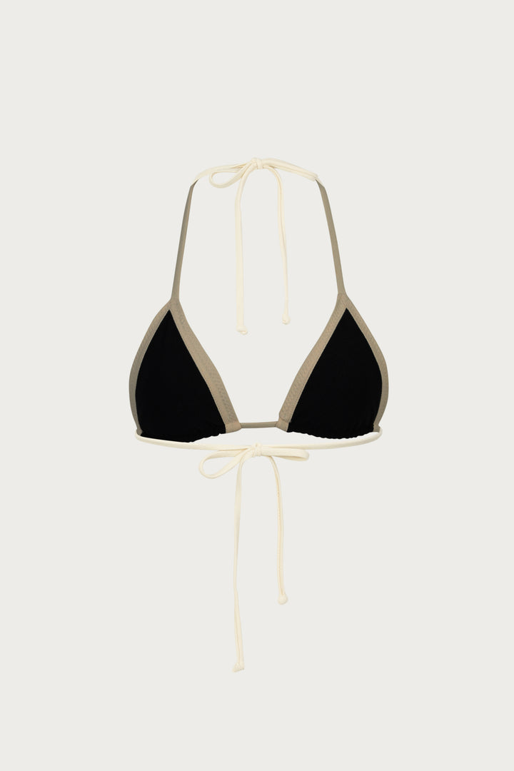 Triangle Top (Faux Suede Black/Cream)