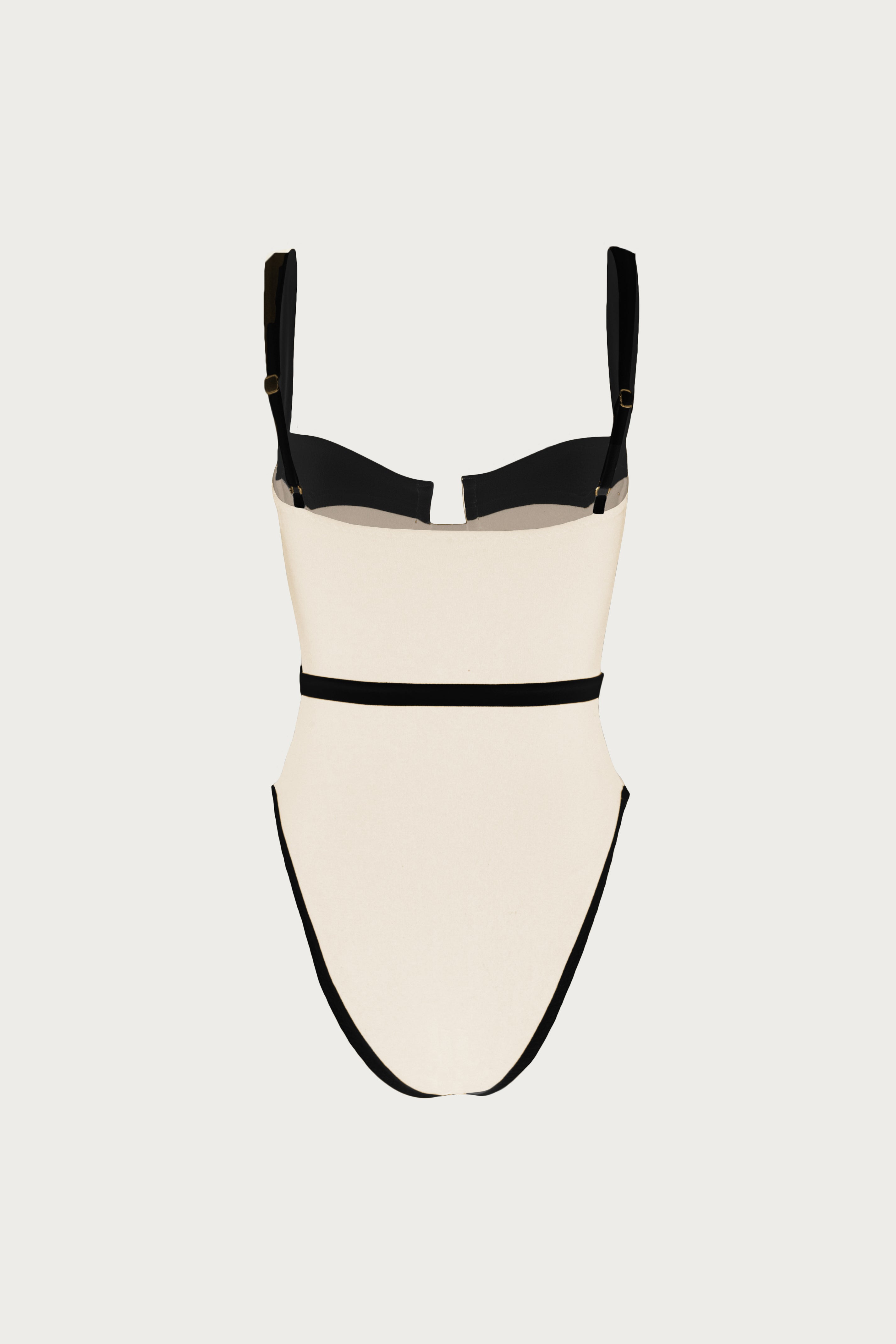 SAME Double Layer Corset One Piece | Faux Suede Cream/Black