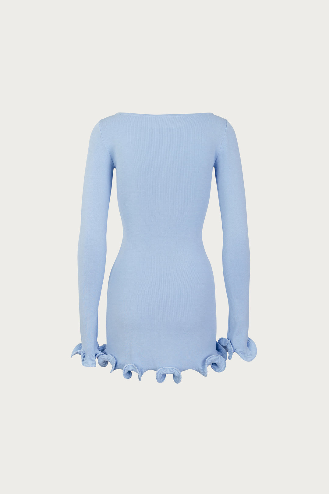 Ruffle Hem Mini Dress (Light Blue)