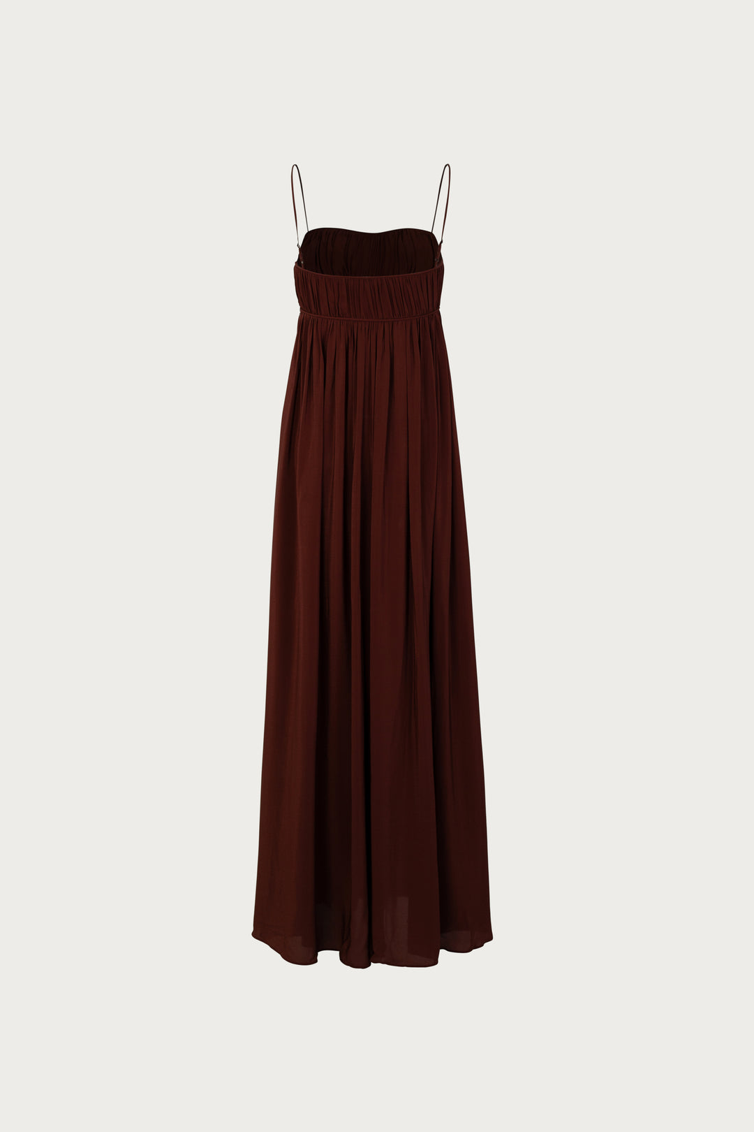SAME Ruched Chiffon Dress Chocolate Brown Women's Maxi Dress