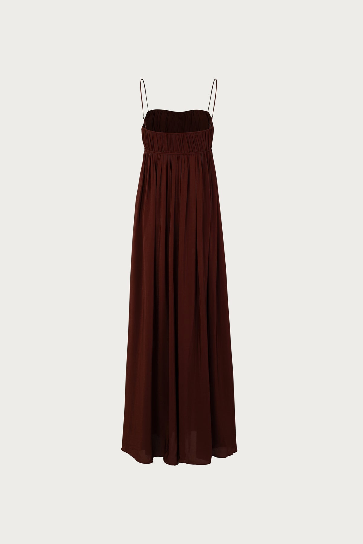SAME Ruched Chiffon Dress | Chocolate Brown