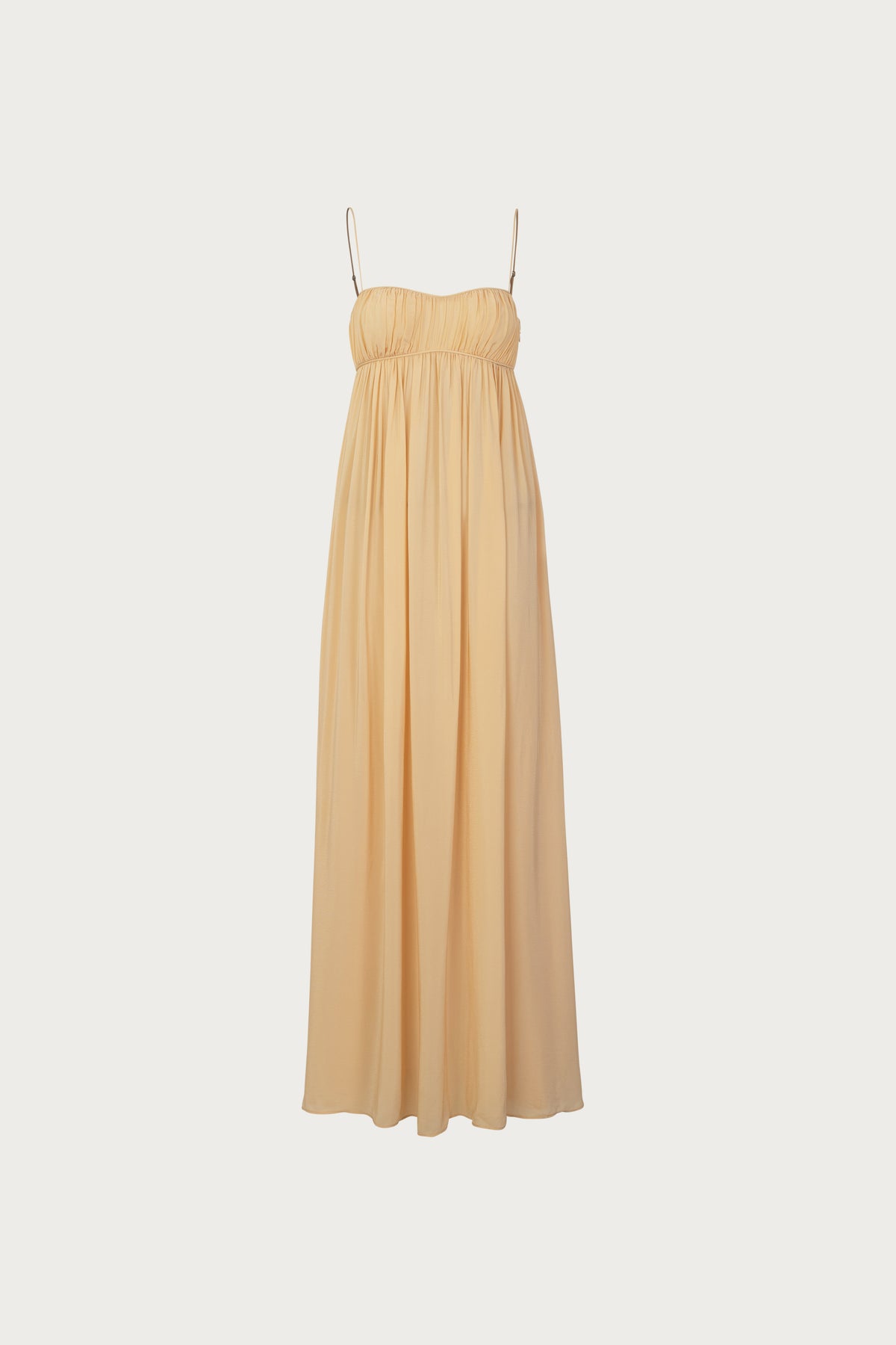 SAME Ruched Chiffon Dress | Gold | Women's Maxi Dress M / Gold SAME Ruched Chiffon Dress | Gold | Women's Maxi Dress M / Gold
