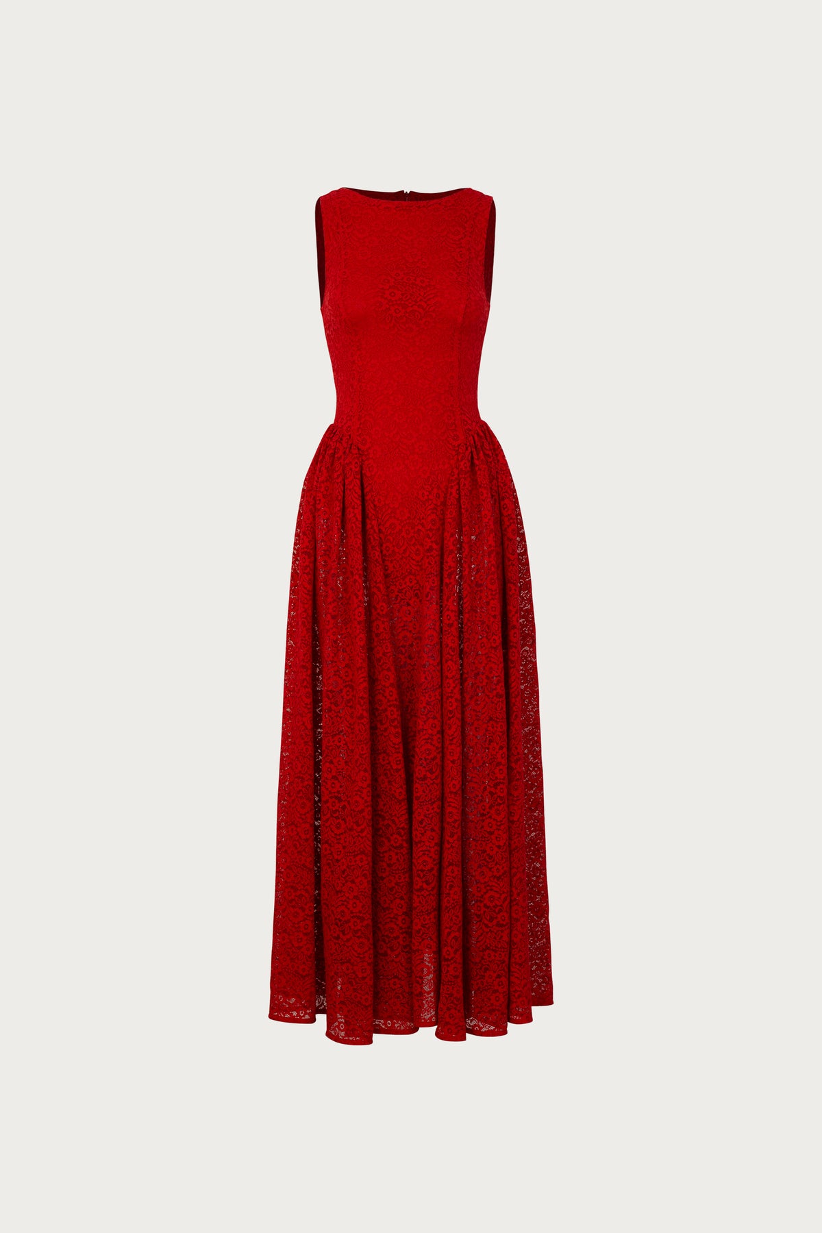 SAME French Lace Midi Dress | Red