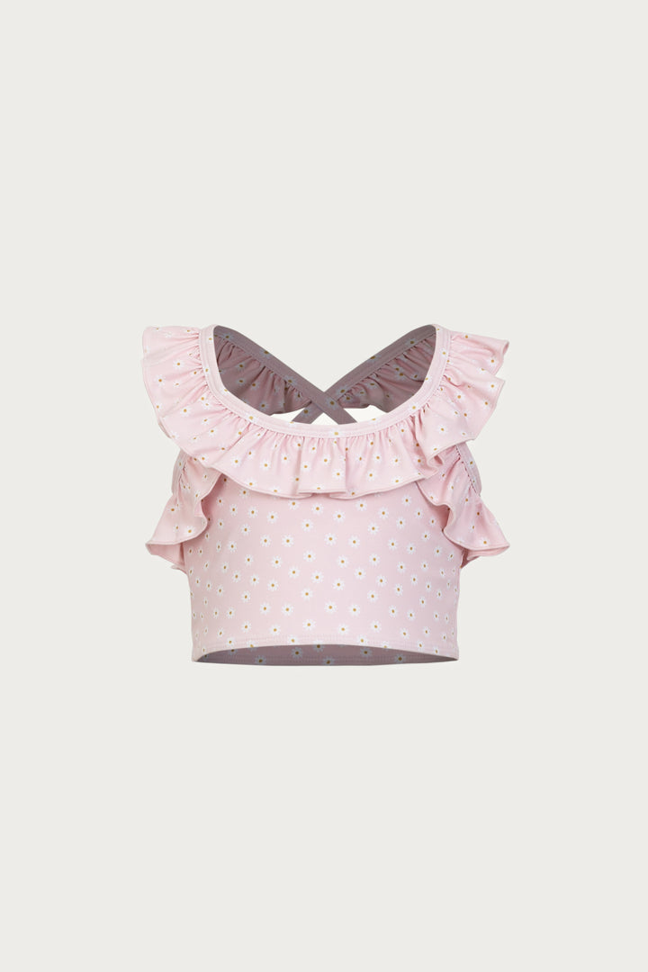 flounce tankini (pink daisy)