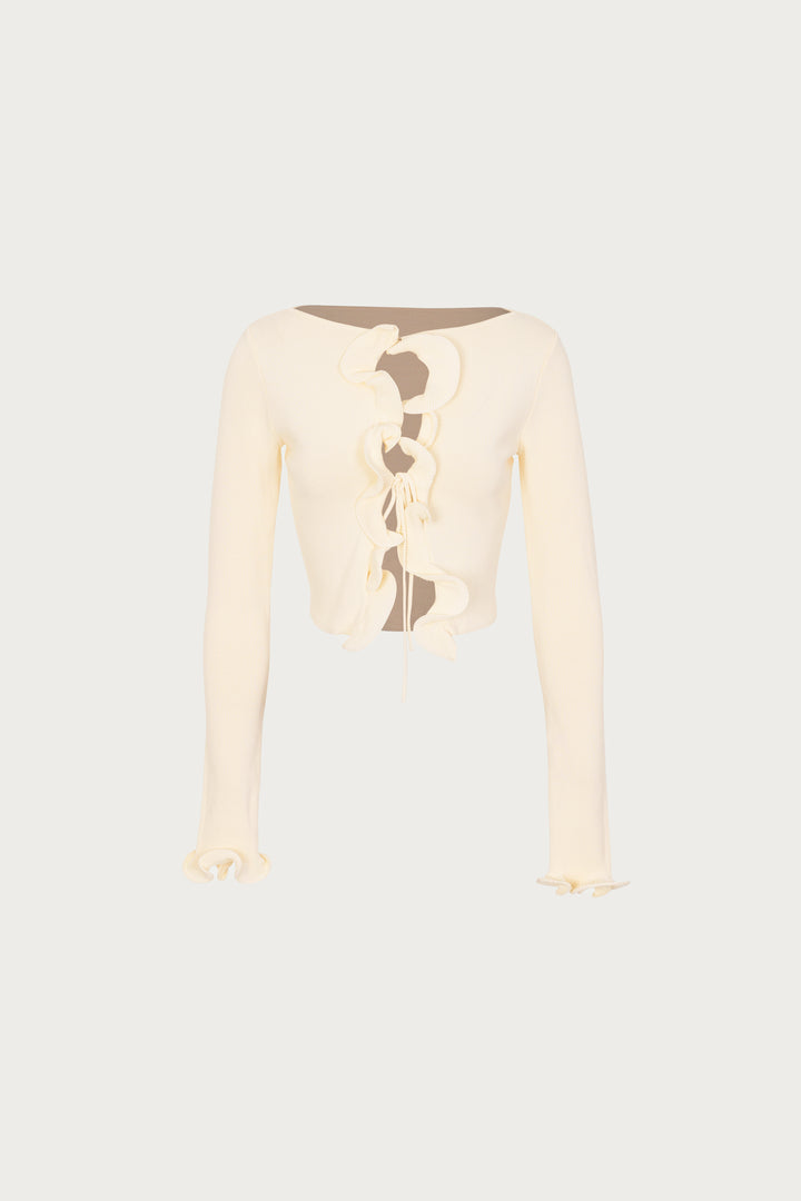 Ruffle Hem Top (Cream)