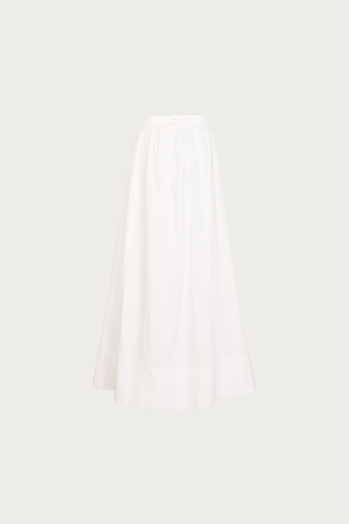 Poplin Maxi Skirt (White)