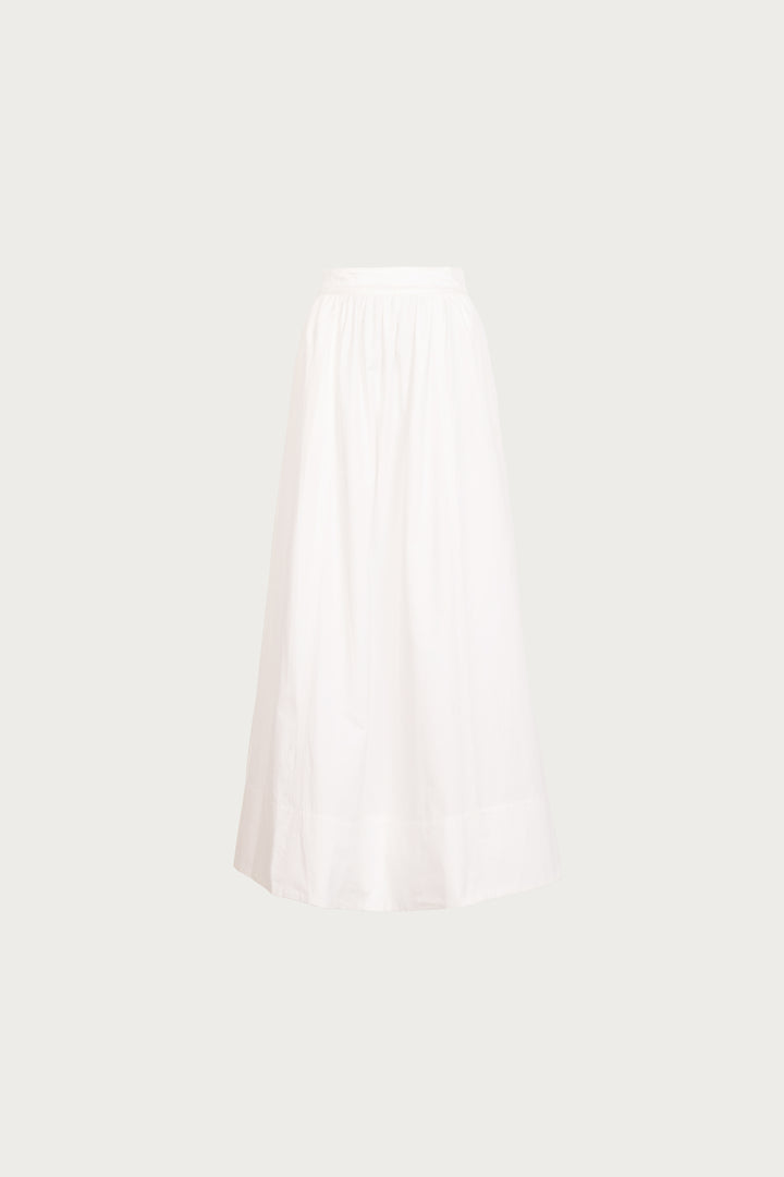 Poplin Maxi Skirt (White)