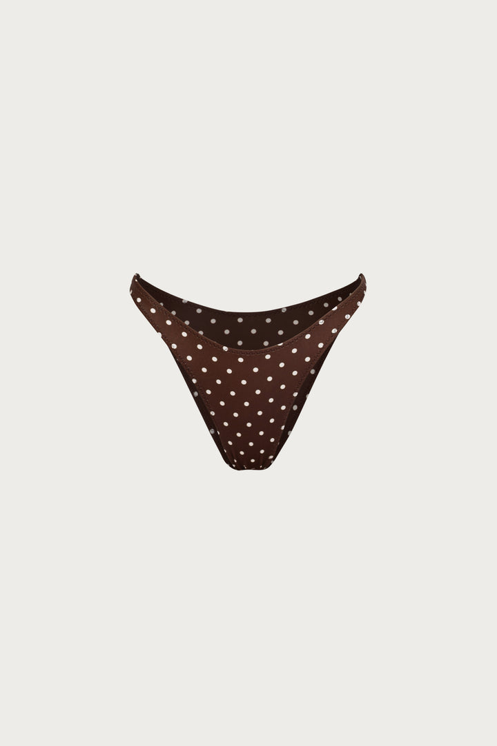 90s Bottom (Brown Cream Polka Dot)