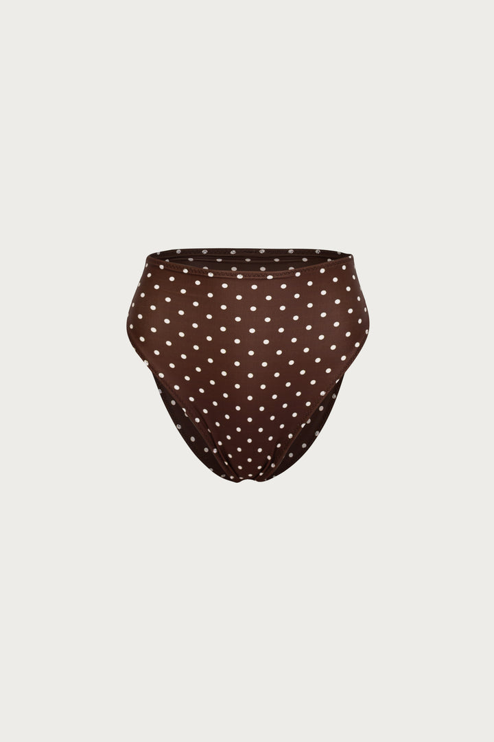 High Rise Bottom (Brown Cream Polka Dot)