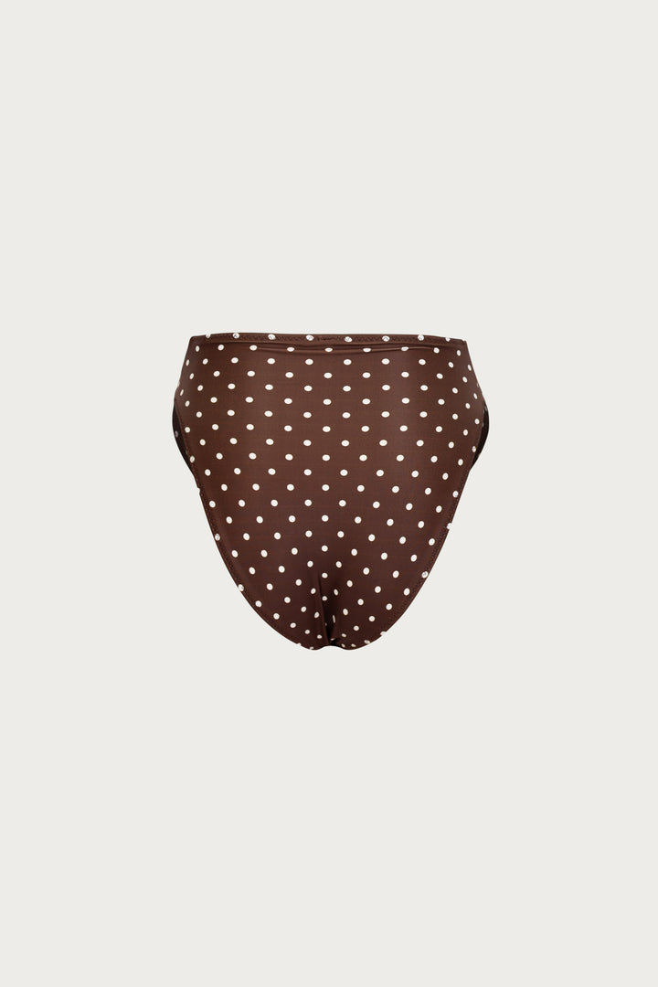 High Rise Bottom (Brown Cream Polka Dot)