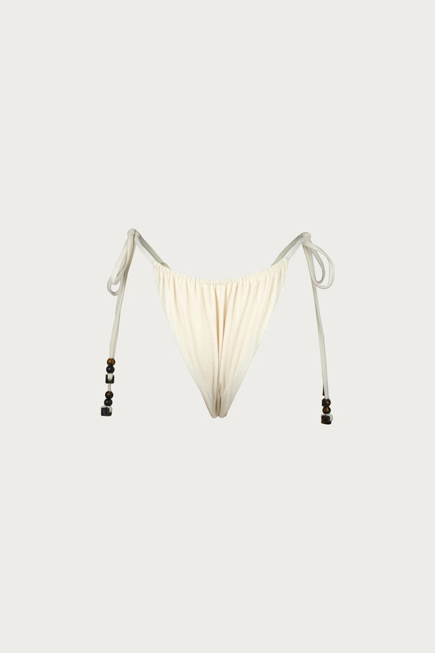 Naomi String Bottom (Faux Suede Cream)