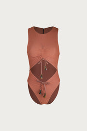 Taylor One Piece (Faux Suede Burnt Sienna)