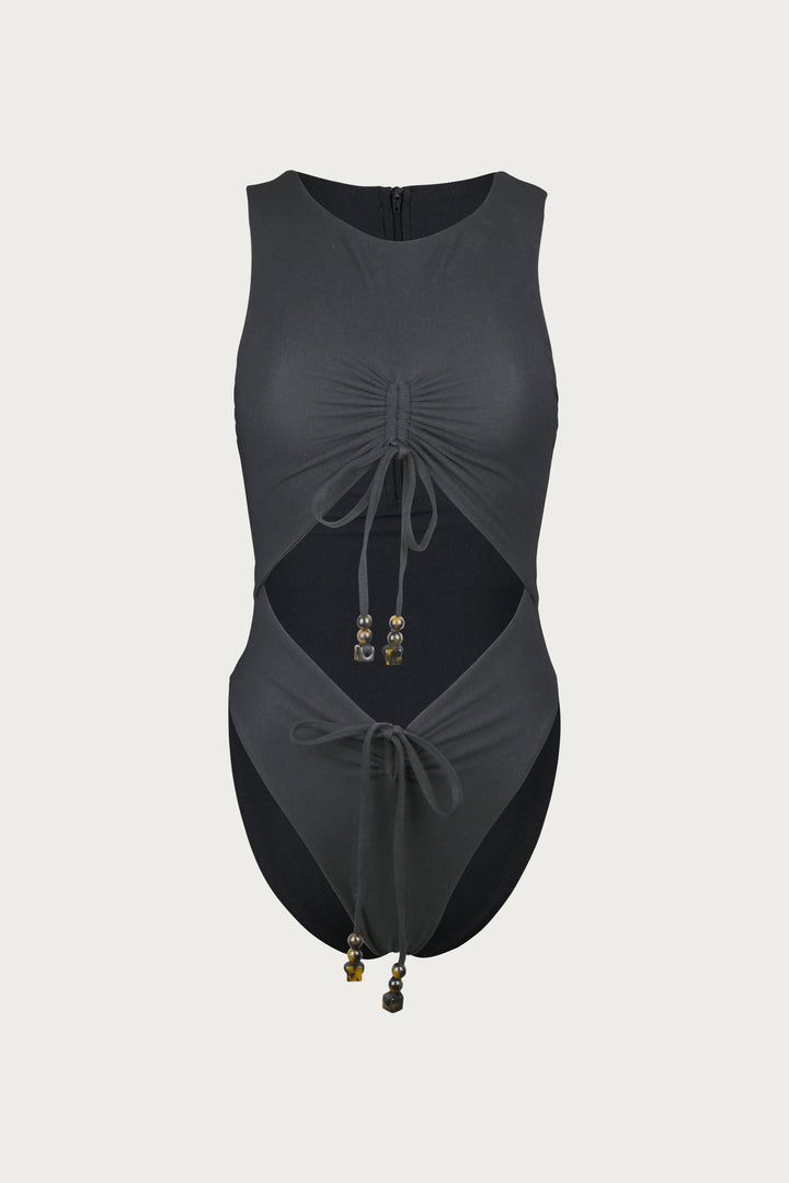 Taylor One Piece (Faux Suede Black)