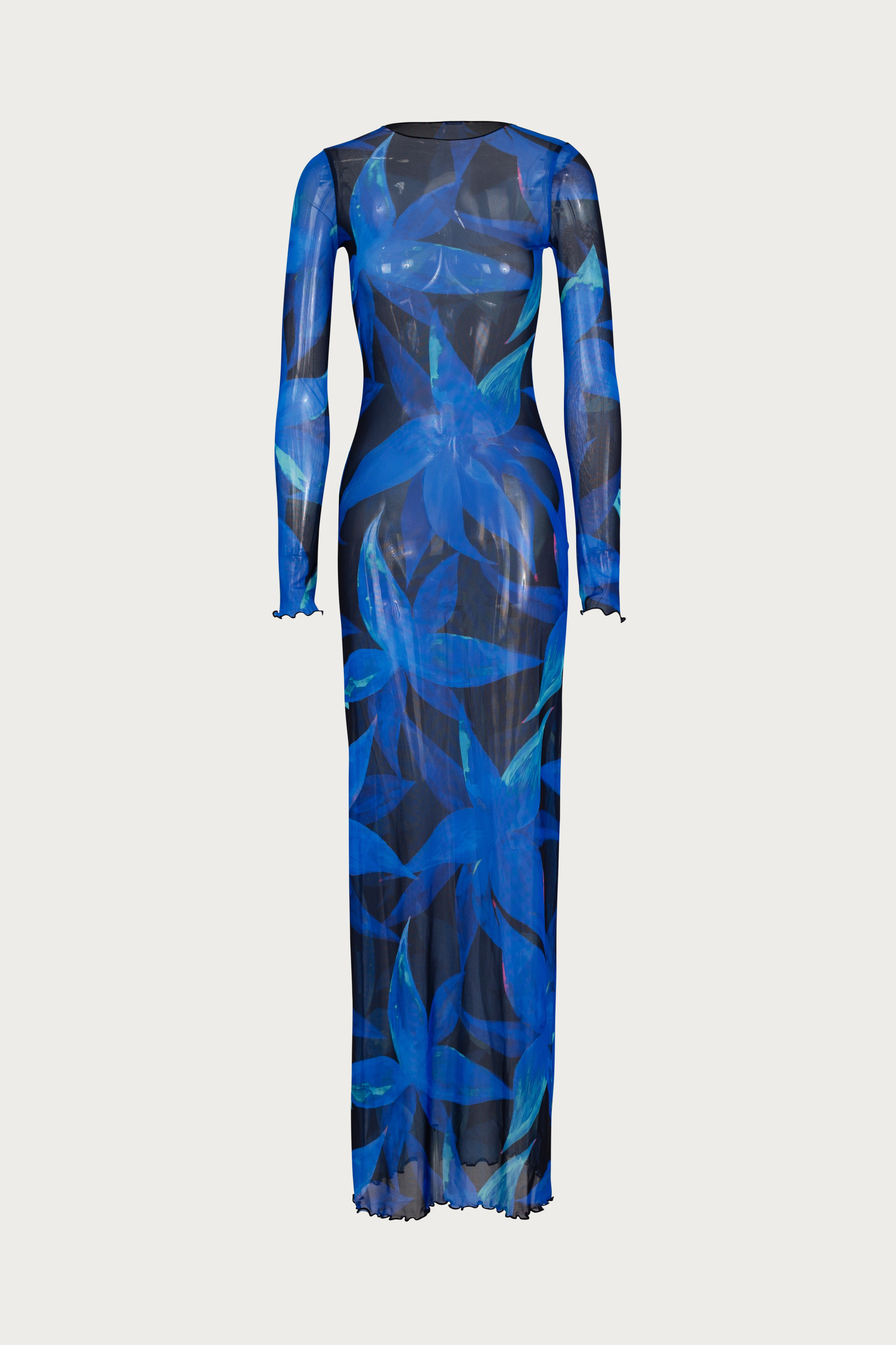 blue mesh dress