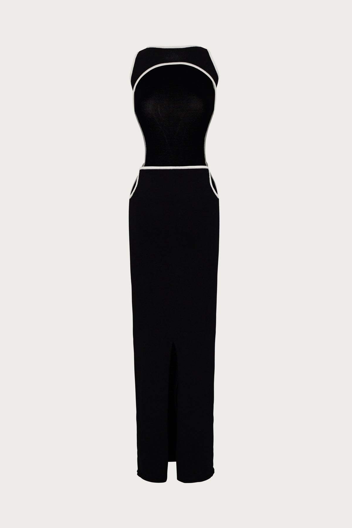 SAME Tie Maxi Dress | Black/Cream | Women's Knit Dress L / Black/Cream SAME Tie Maxi Dress | Black/Cream | Women's Knit Dress L / Black/Cream