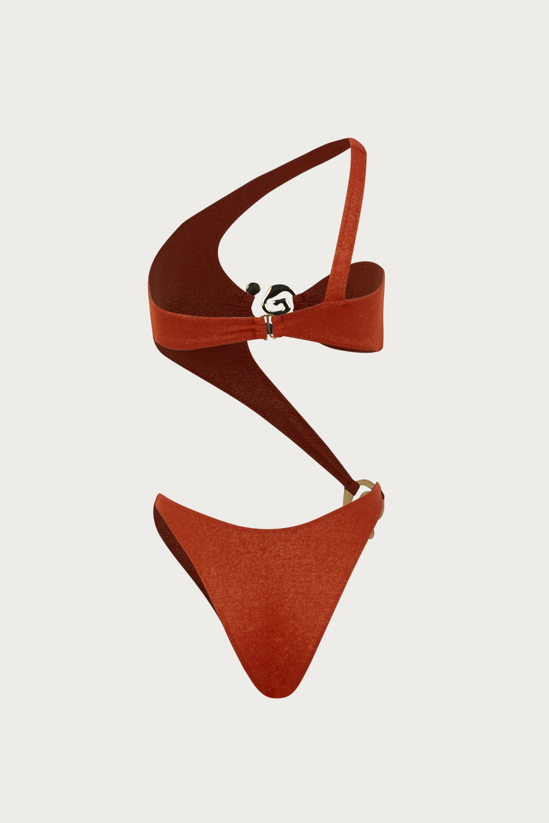 SAME Spiral One Shoulder One Piece | Rust