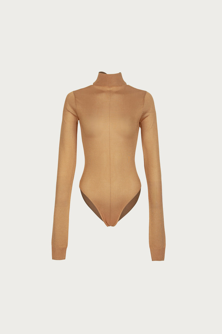 Open Back Knit Bodysuit (Gold)