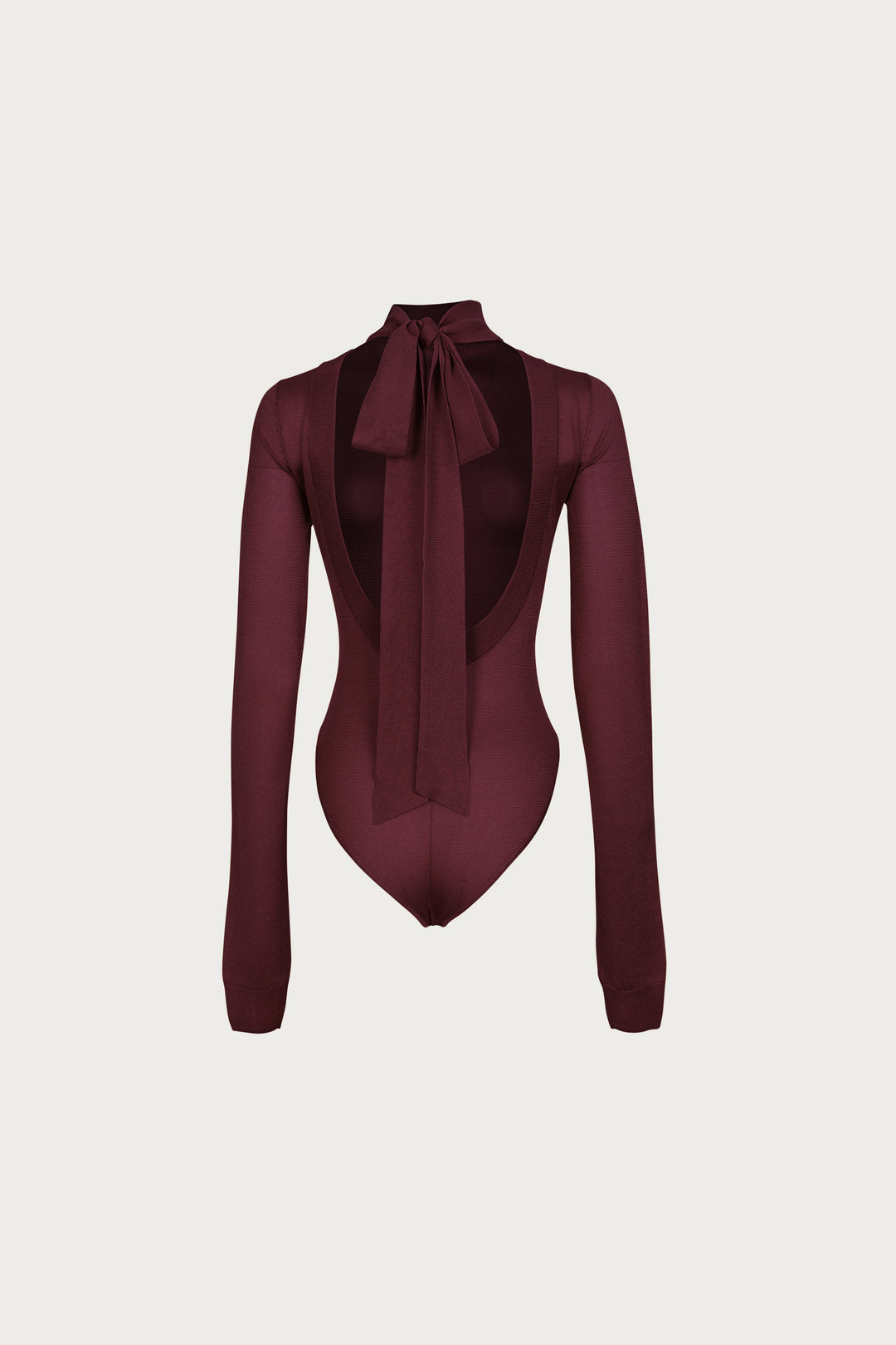 Open Back Knit Bodysuit (Merlot)