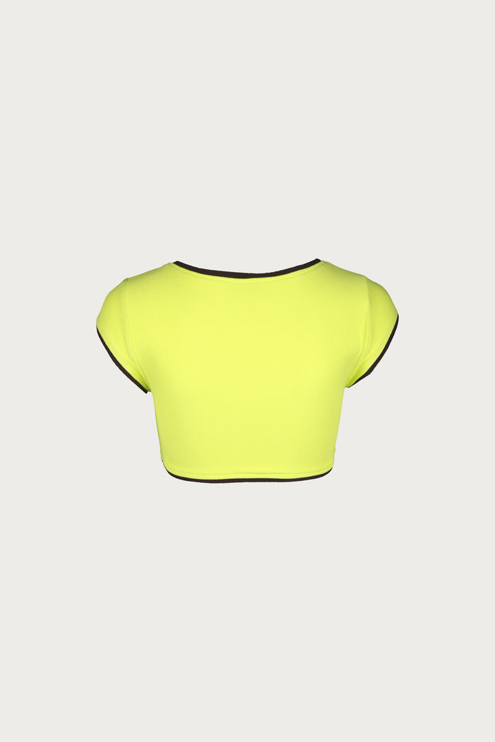 The Grace Top (Faux Suede Citron/Brown)