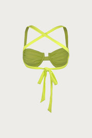 Ruched Bra (Faux Suede Citron)