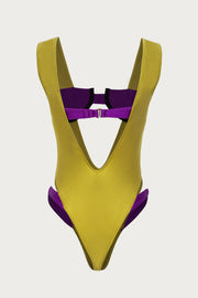 V Double Layer One Piece (Green/Purple)