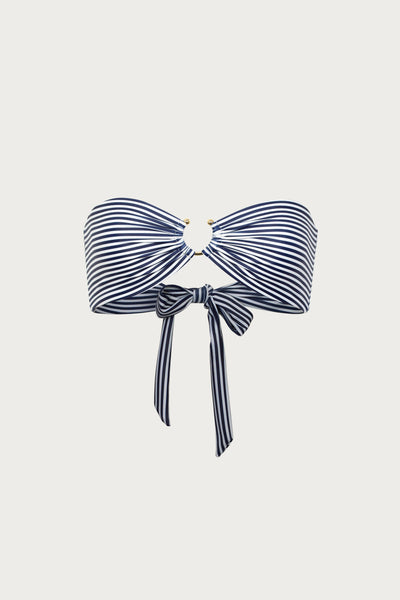 Pierced Bandeau Top (Navy Pinstripe)