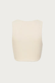 Rose Tank Top (Faux Suede Cream/Cream)