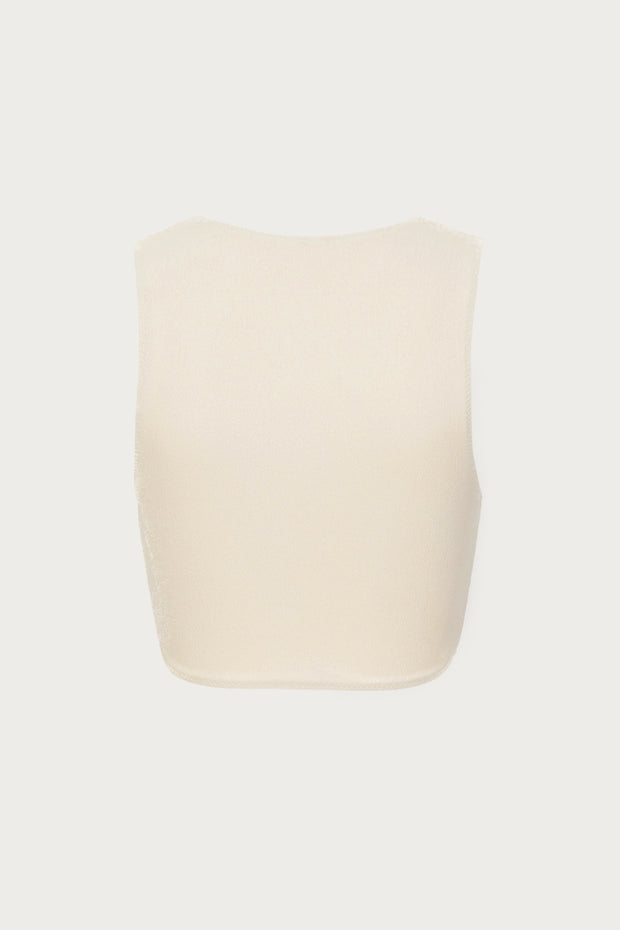 Rose Tank Top (Faux Suede Cream/Cream)