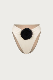 Rose High Rise Bottom (Faux Suede Cream/Black)