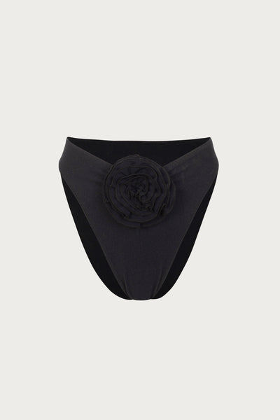 Rose High Rise Bottom (Faux Suede Black/Black)