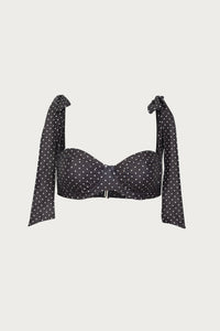 90s Bottom (Black Cream Polka Dot)