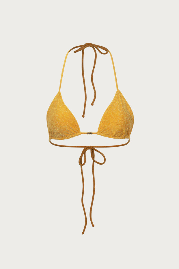 Beaded Triangle Top (Gold Shimmer Lurex)