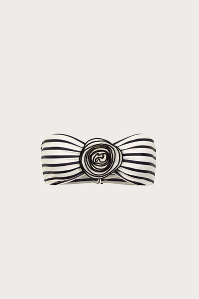 Rose Bandeau Top (Cream Black Stripe)